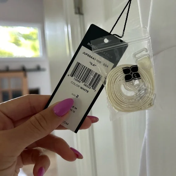 NWT BCBGMAXAZRIA STRAPLESS ISLA WHITE DRESS - Picture 3 of 10